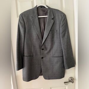 Men's Lauren Ralph Lauren Houndstooth Wool Silk Blend Blazer Gray/blue 42R
